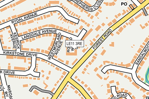 LE11 3RE map - OS OpenMap – Local (Ordnance Survey)