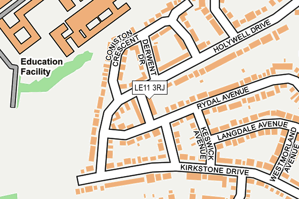 LE11 3RJ map - OS OpenMap – Local (Ordnance Survey)