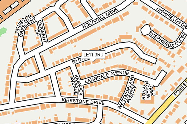 LE11 3RU map - OS OpenMap – Local (Ordnance Survey)