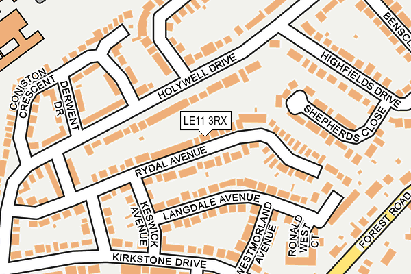 LE11 3RX map - OS OpenMap – Local (Ordnance Survey)