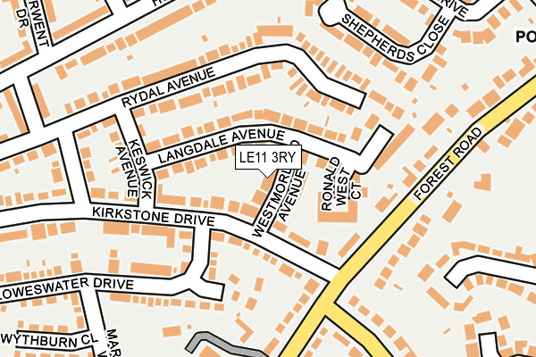 LE11 3RY map - OS OpenMap – Local (Ordnance Survey)