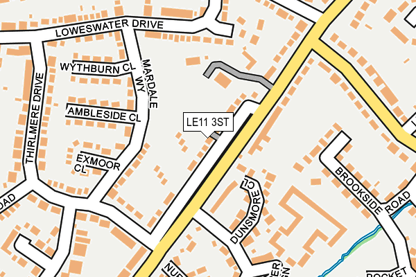 LE11 3ST map - OS OpenMap – Local (Ordnance Survey)