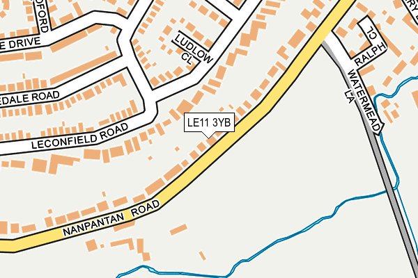 LE11 3YB map - OS OpenMap – Local (Ordnance Survey)