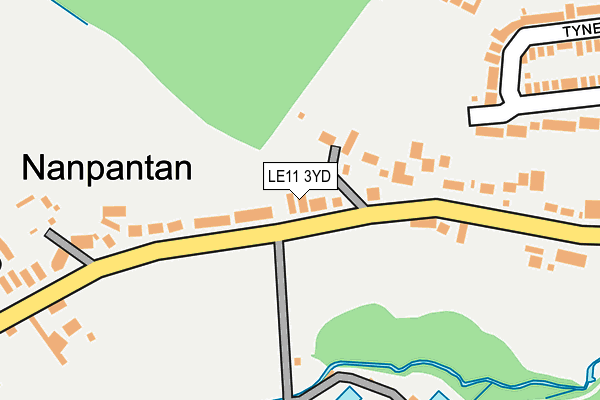 LE11 3YD map - OS OpenMap – Local (Ordnance Survey)