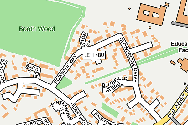 LE11 4BU map - OS OpenMap – Local (Ordnance Survey)