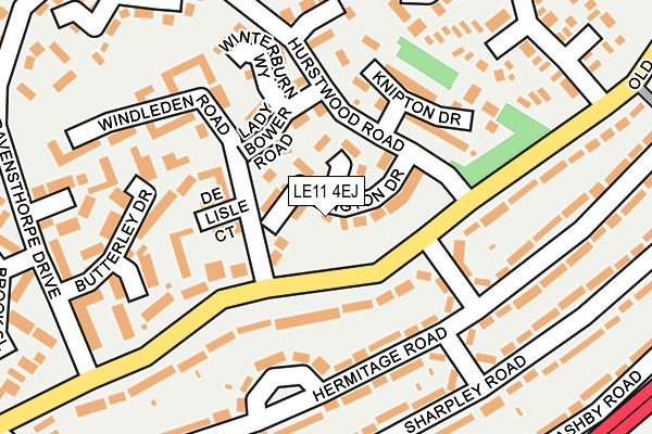 LE11 4EJ map - OS OpenMap – Local (Ordnance Survey)