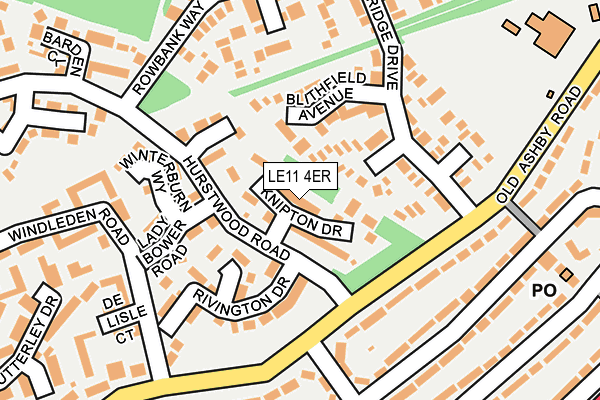 LE11 4ER map - OS OpenMap – Local (Ordnance Survey)