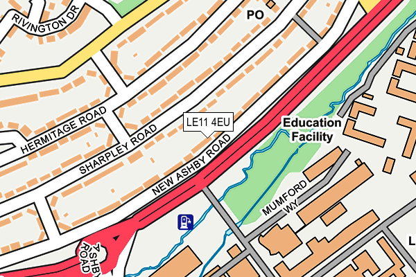 LE11 4EU map - OS OpenMap – Local (Ordnance Survey)