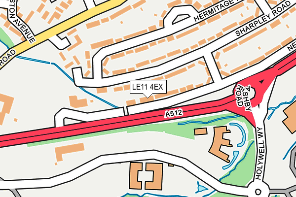 LE11 4EX map - OS OpenMap – Local (Ordnance Survey)