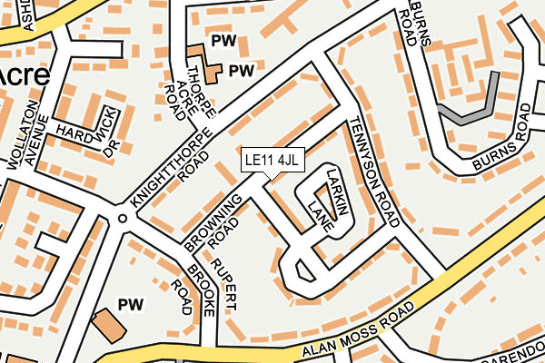 LE11 4JL map - OS OpenMap – Local (Ordnance Survey)