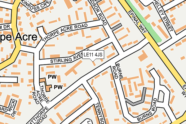 LE11 4JS map - OS OpenMap – Local (Ordnance Survey)