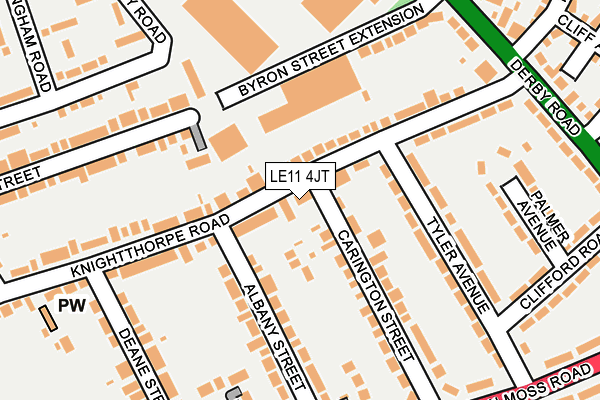 LE11 4JT map - OS OpenMap – Local (Ordnance Survey)