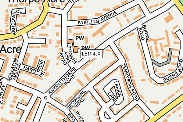 LE11 4JX map - OS OpenMap – Local (Ordnance Survey)