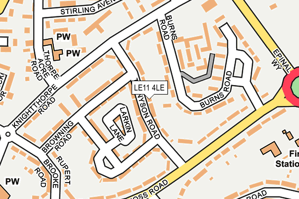 LE11 4LE map - OS OpenMap – Local (Ordnance Survey)