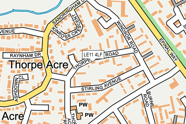 LE11 4LF map - OS OpenMap – Local (Ordnance Survey)