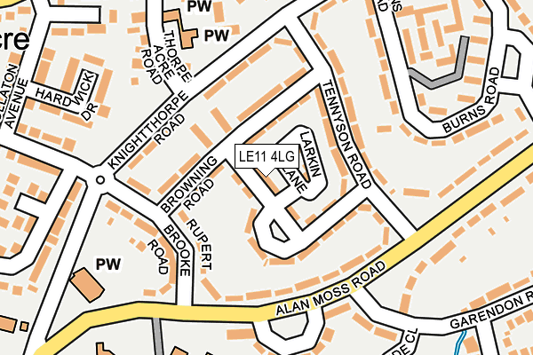 LE11 4LG map - OS OpenMap – Local (Ordnance Survey)