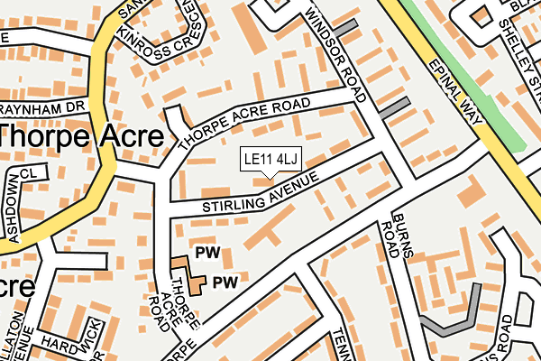 LE11 4LJ map - OS OpenMap – Local (Ordnance Survey)
