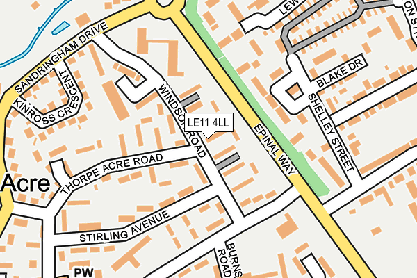 LE11 4LL map - OS OpenMap – Local (Ordnance Survey)
