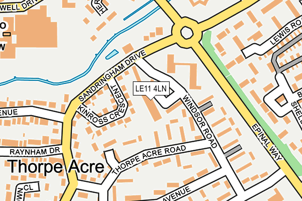 LE11 4LN map - OS OpenMap – Local (Ordnance Survey)