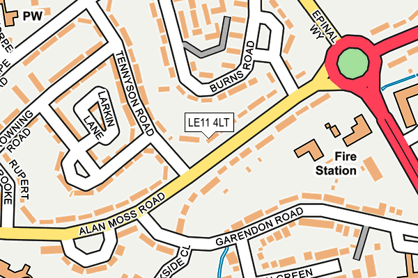LE11 4LT map - OS OpenMap – Local (Ordnance Survey)