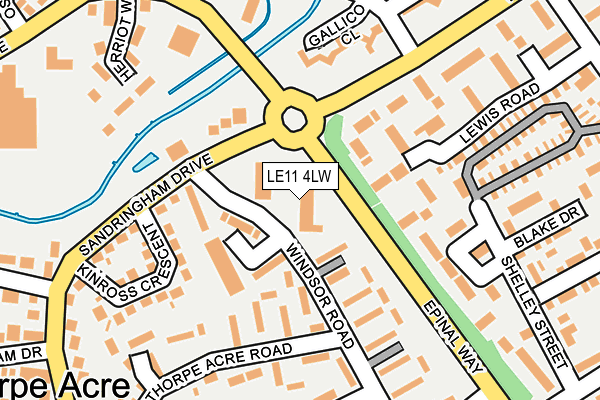 LE11 4LW map - OS OpenMap – Local (Ordnance Survey)
