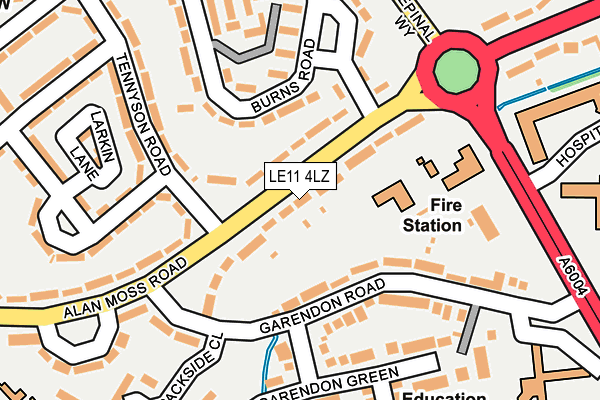 LE11 4LZ map - OS OpenMap – Local (Ordnance Survey)