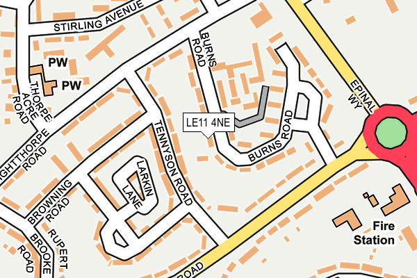 LE11 4NE map - OS OpenMap – Local (Ordnance Survey)