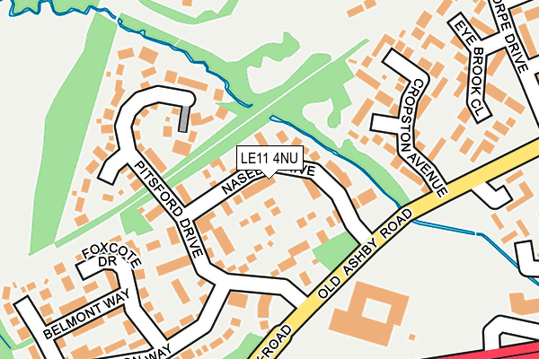 LE11 4NU map - OS OpenMap – Local (Ordnance Survey)