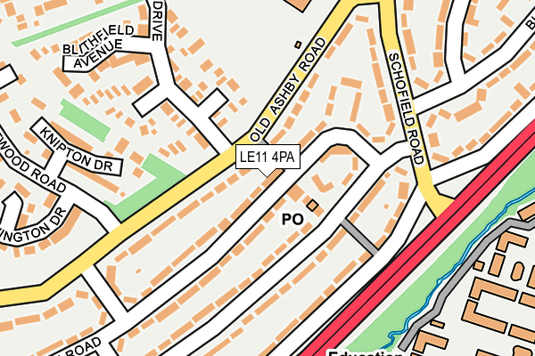 LE11 4PA map - OS OpenMap – Local (Ordnance Survey)