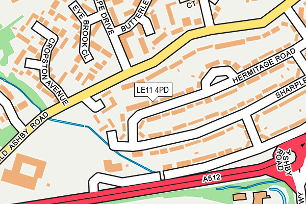 LE11 4PD map - OS OpenMap – Local (Ordnance Survey)