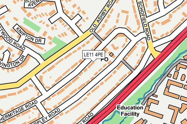 LE11 4PE map - OS OpenMap – Local (Ordnance Survey)