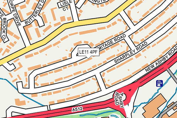 LE11 4PF map - OS OpenMap – Local (Ordnance Survey)