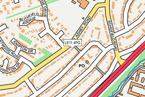LE11 4PG map - OS OpenMap – Local (Ordnance Survey)