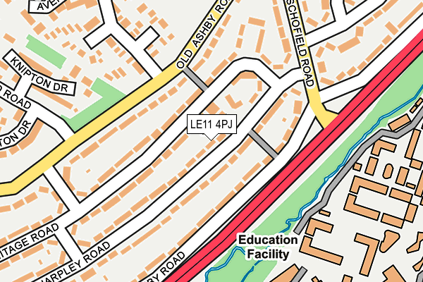 LE11 4PJ map - OS OpenMap – Local (Ordnance Survey)