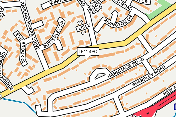 LE11 4PQ map - OS OpenMap – Local (Ordnance Survey)