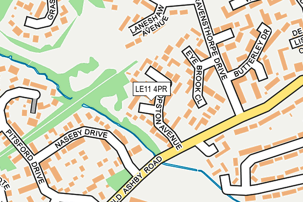 LE11 4PR map - OS OpenMap – Local (Ordnance Survey)