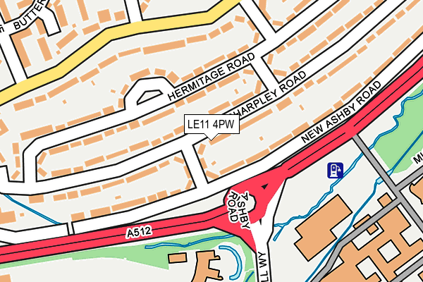 LE11 4PW map - OS OpenMap – Local (Ordnance Survey)