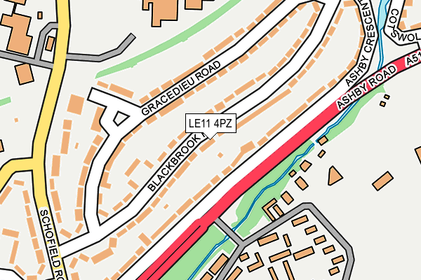 LE11 4PZ map - OS OpenMap – Local (Ordnance Survey)
