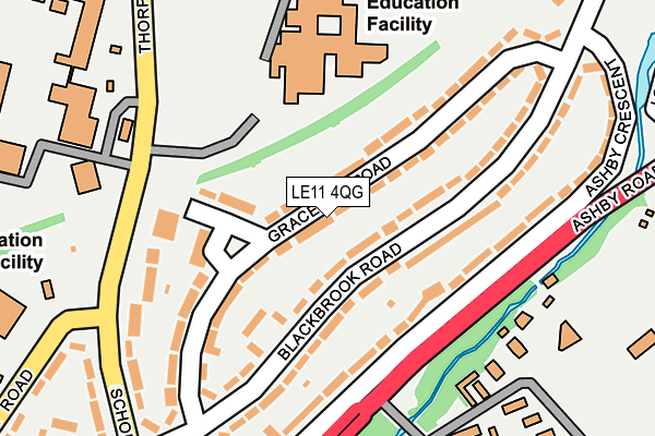 LE11 4QG map - OS OpenMap – Local (Ordnance Survey)