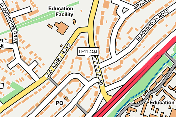 LE11 4QJ map - OS OpenMap – Local (Ordnance Survey)