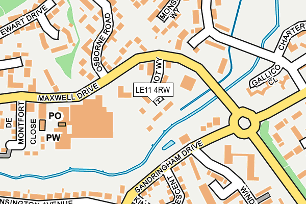 LE11 4RW map - OS OpenMap – Local (Ordnance Survey)