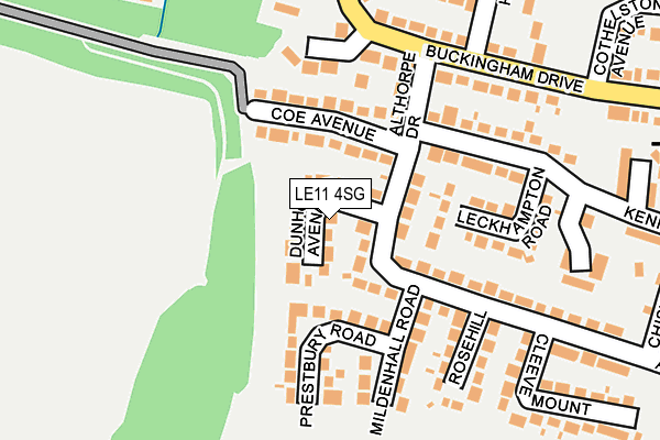LE11 4SG map - OS OpenMap – Local (Ordnance Survey)