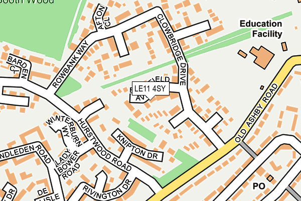 LE11 4SY map - OS OpenMap – Local (Ordnance Survey)