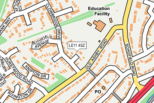 LE11 4SZ map - OS OpenMap – Local (Ordnance Survey)