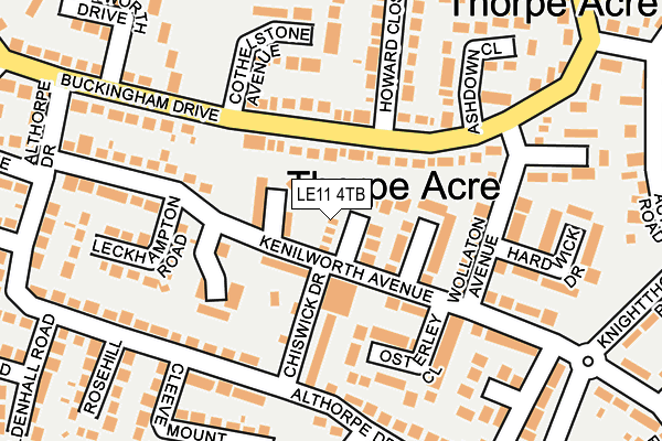 LE11 4TB map - OS OpenMap – Local (Ordnance Survey)