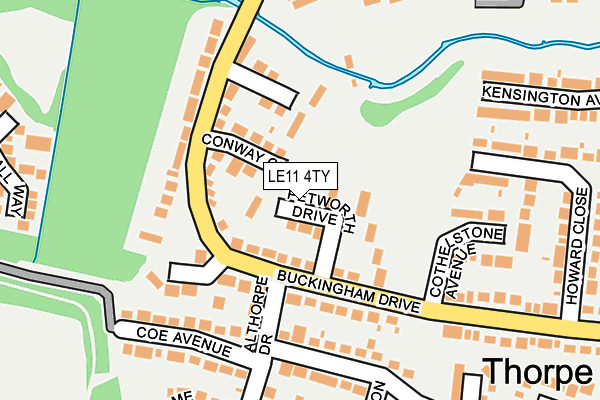 LE11 4TY map - OS OpenMap – Local (Ordnance Survey)