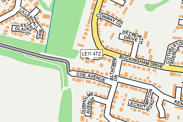 LE11 4TZ map - OS OpenMap – Local (Ordnance Survey)
