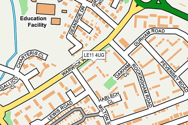 LE11 4UG map - OS OpenMap – Local (Ordnance Survey)