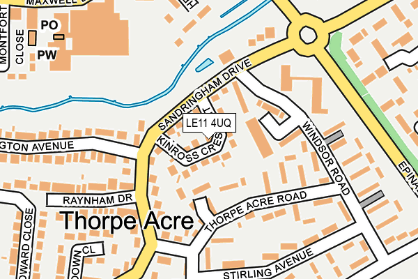 LE11 4UQ map - OS OpenMap – Local (Ordnance Survey)