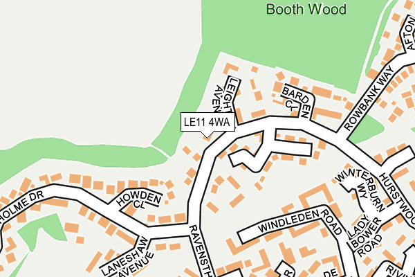 LE11 4WA map - OS OpenMap – Local (Ordnance Survey)